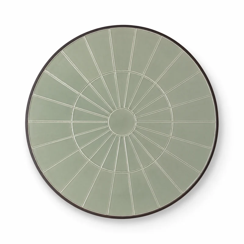 Table à manger ronde Ø75 cm en chêne foncé et céramique