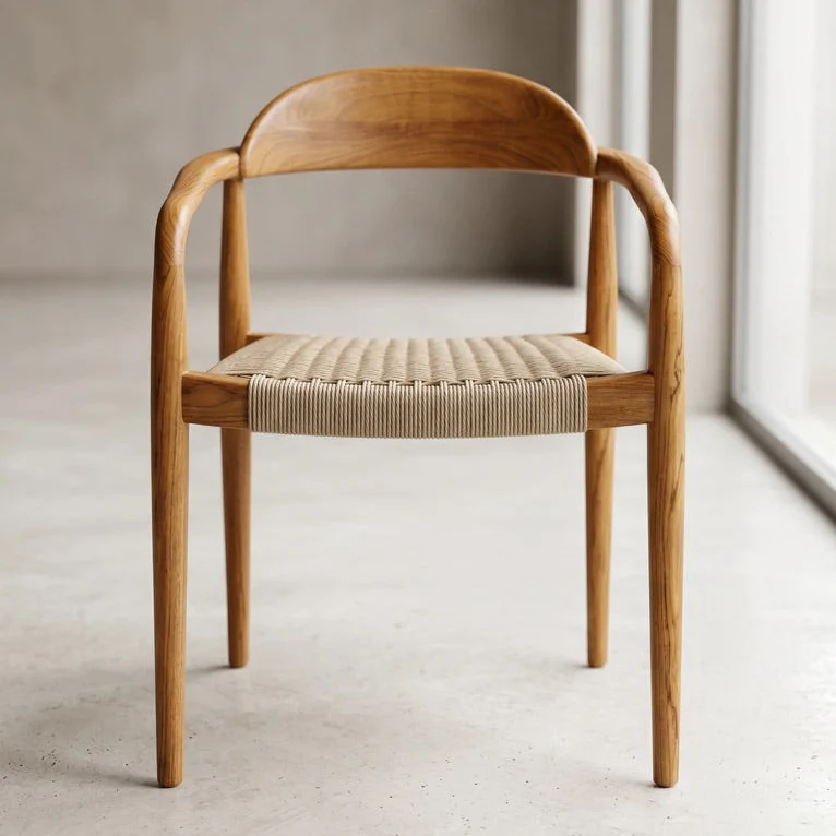 Chaise IRA en bois naturel et corde tressée