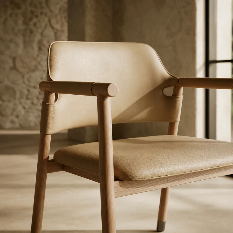 Chaise AARHUS assise en cuir
