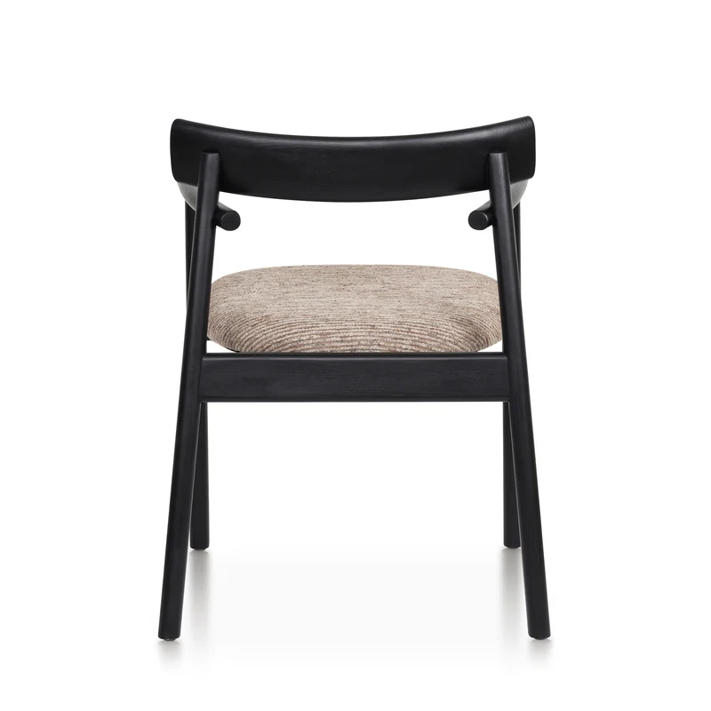 Chaise GAIA noir et tissu marron