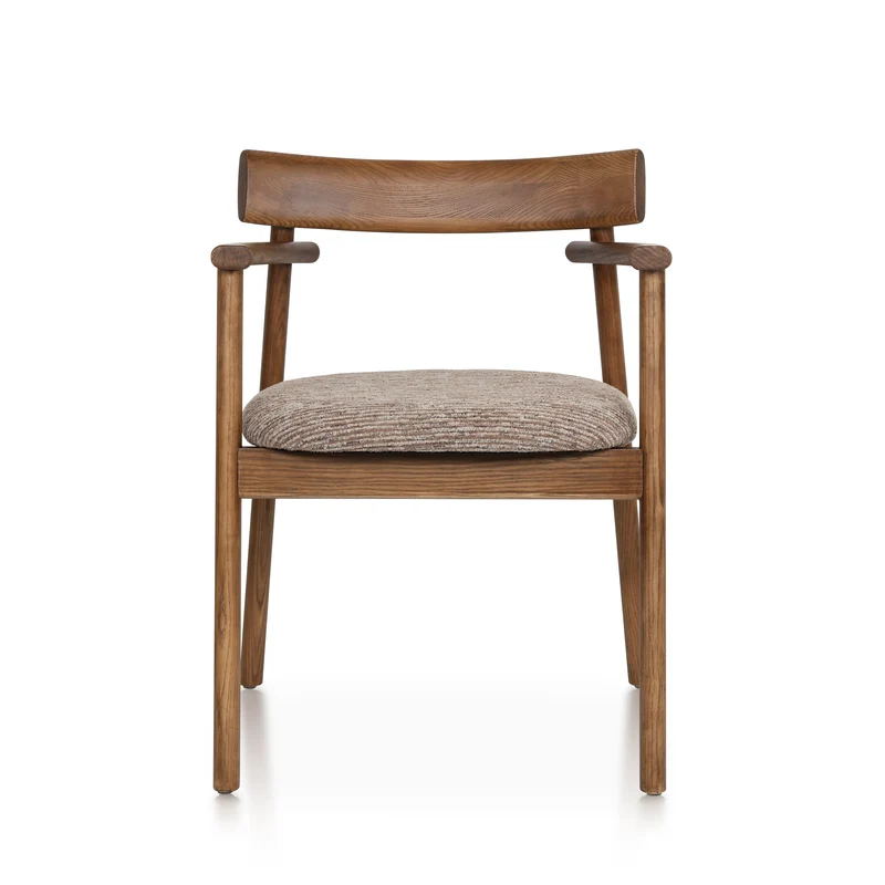 Chaise GAIA teinte noyer et tissu marron