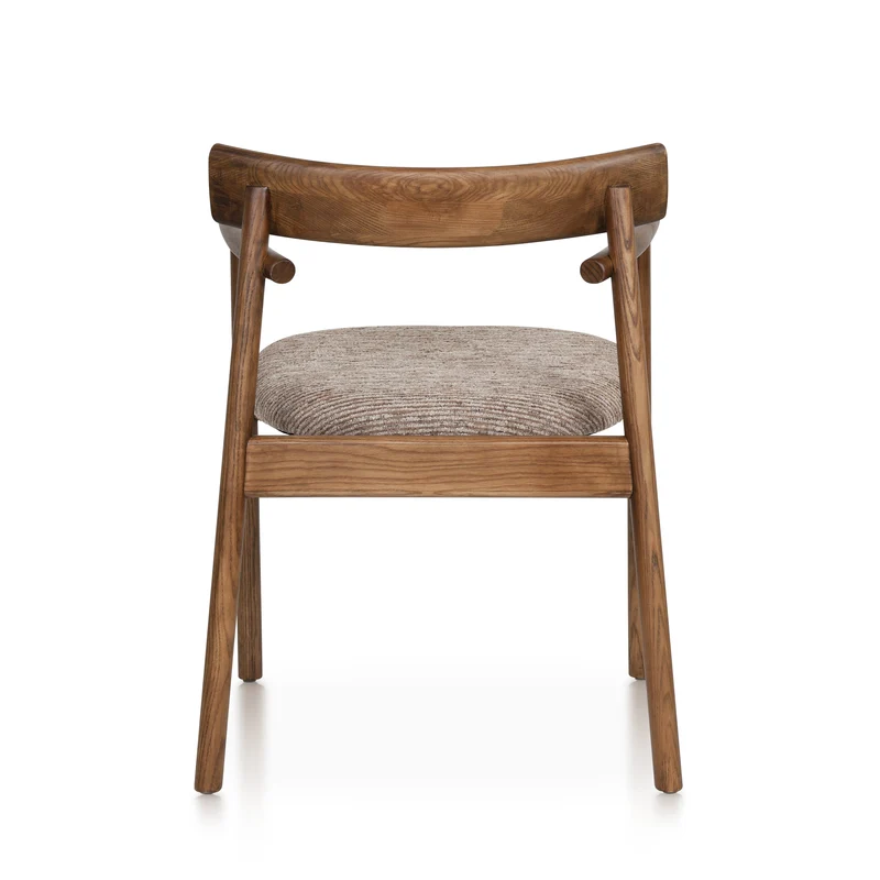 Chaise GAIA teinte noyer et tissu marron