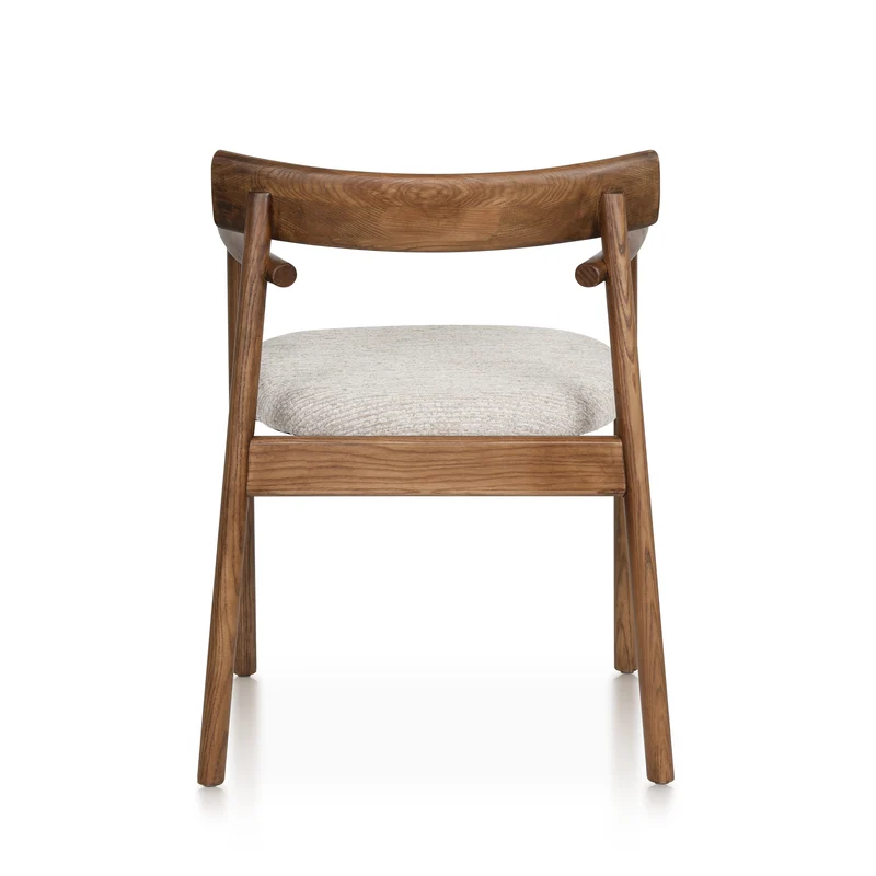 Chaise GAIA teinte noyer & tissu crème