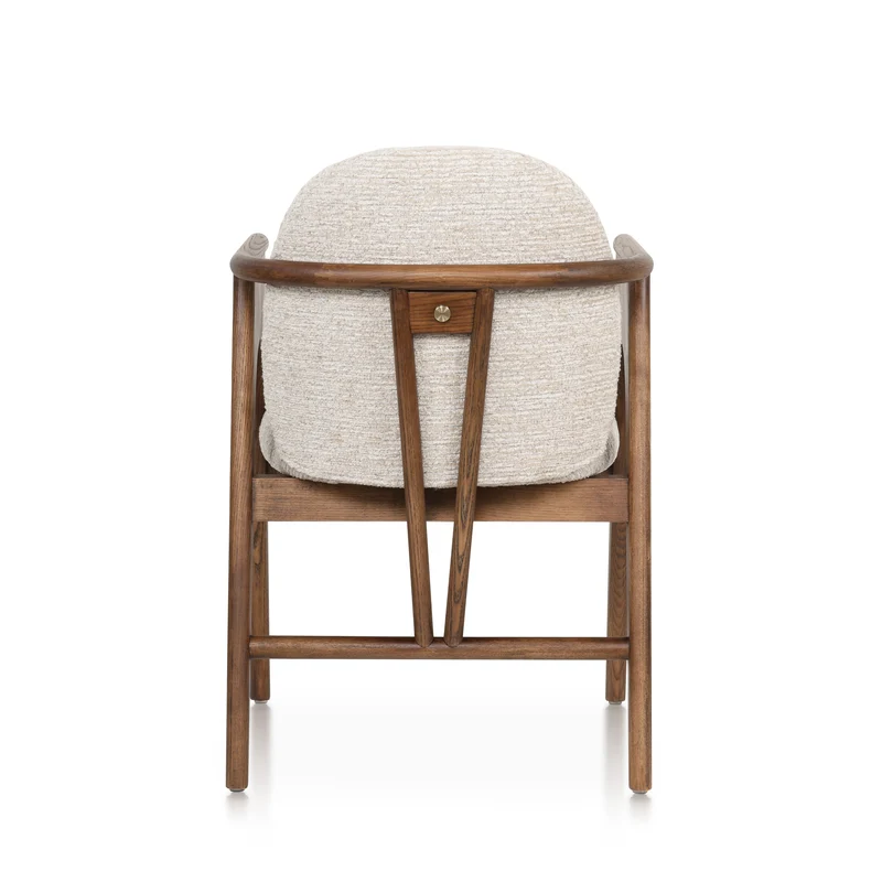 Chaise BOWIE noyer & tissu crème