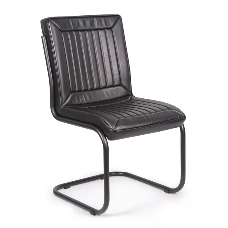 Chaise Wayne cuir noir