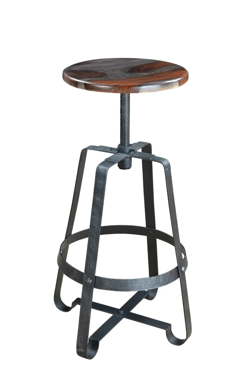 Tabouret ajustable Wayne – sheesham massif dark grey