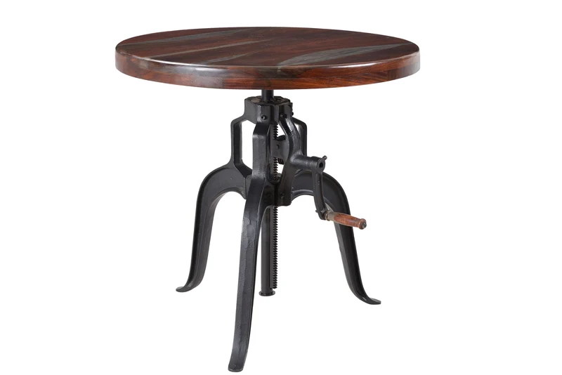 Table bistrot ajustable Wayne – sheesham massif dark grey