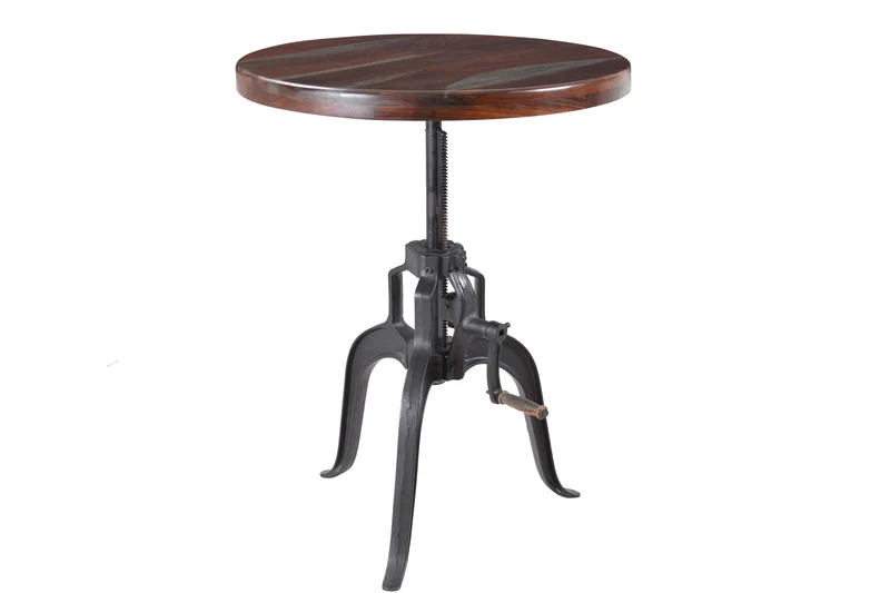 Table bistrot ajustable Wayne – sheesham massif dark grey