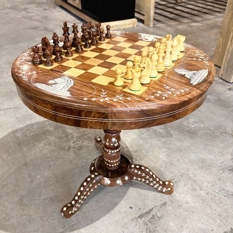 Table de Jeu d'échecs de luxe ronde