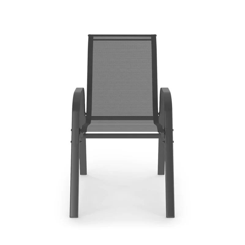 Ensemble de jardin Minorca 8 places en textiléne et verre trempé gris anthracite