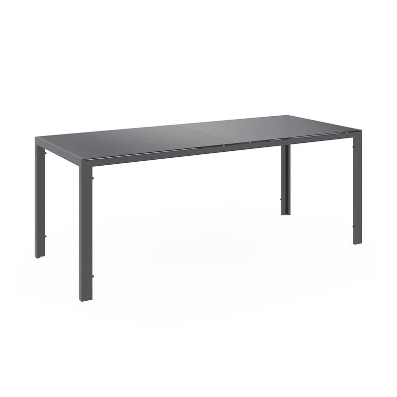 Ensemble de jardin Minorca 8 places en textiléne et verre trempé gris anthracite