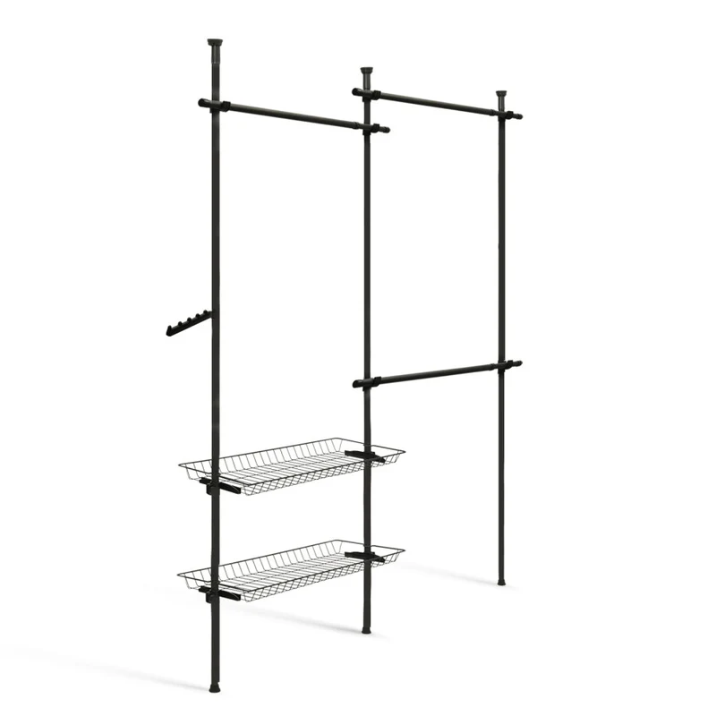 Penderie télescopique avec rangements intégrés H278cm
