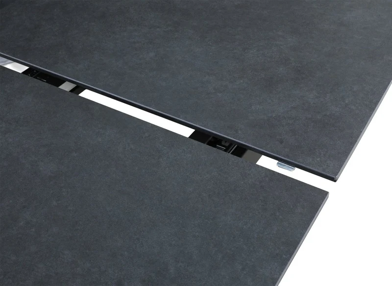 Table à manger extensible pieds métal marron plateau céramique 180-240 cm MILANO