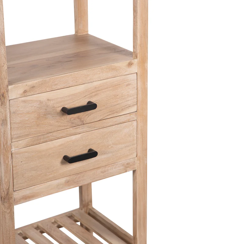 Etagere colonne 2 tiroirs | Acacia Harpley