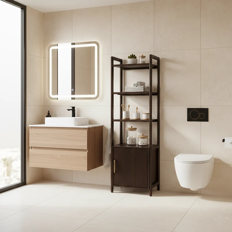 Colonne de rangement noyer fonce | Acacia Aleuts