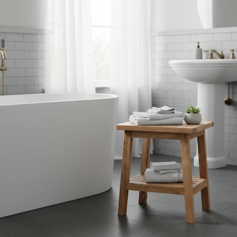 Tabouret avec etagere | Acacia Terra