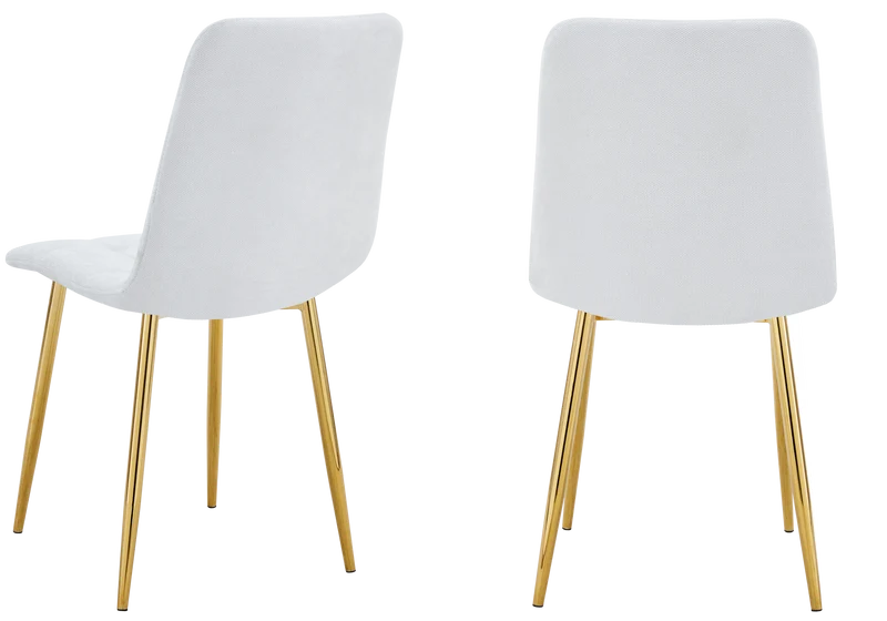 Chaises en tissu texturé gris capitonnées - Milan x4