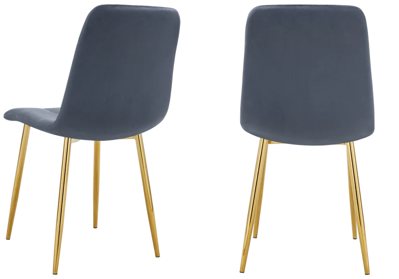 Chaises en velours anthracite capitonnées - Milan x4