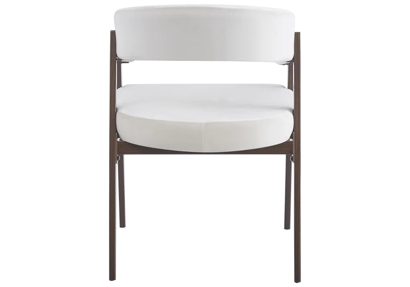 Fauteuil de table velours beige noyer - Oslo x4