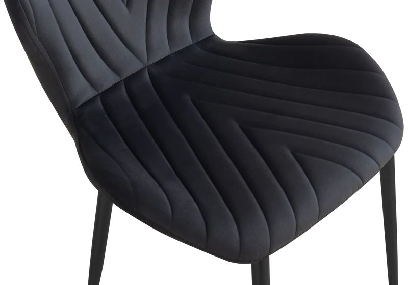 Chaise velours noir pieds noirs - Syra x4