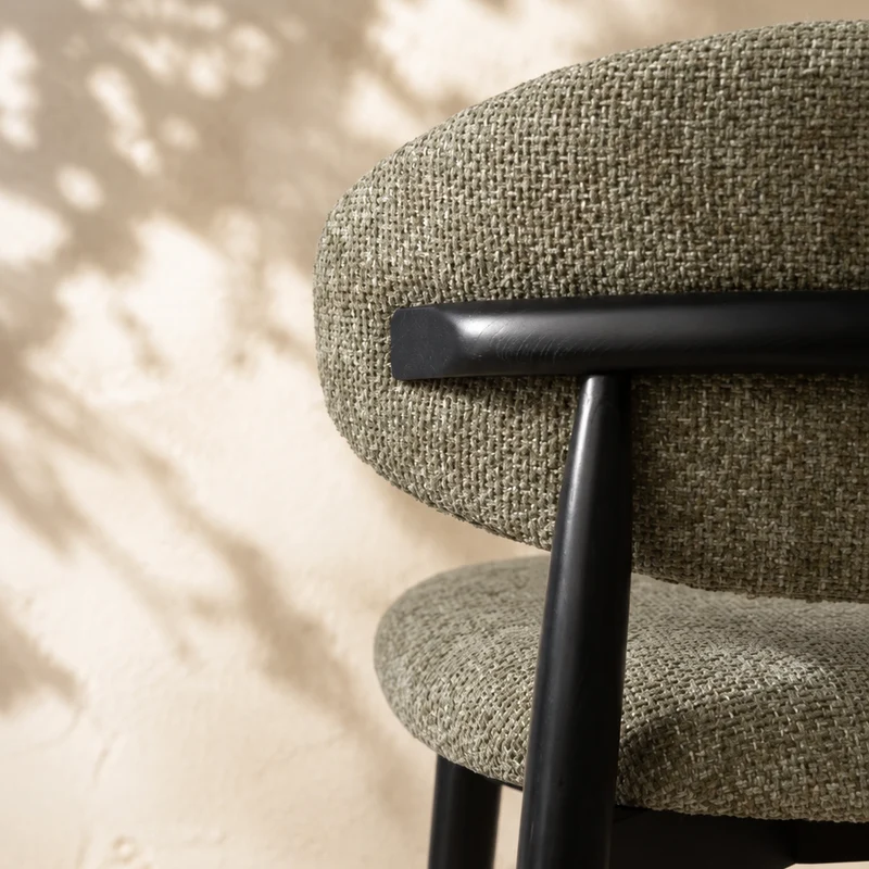 Tabouret JASPE Vert et Bois noir