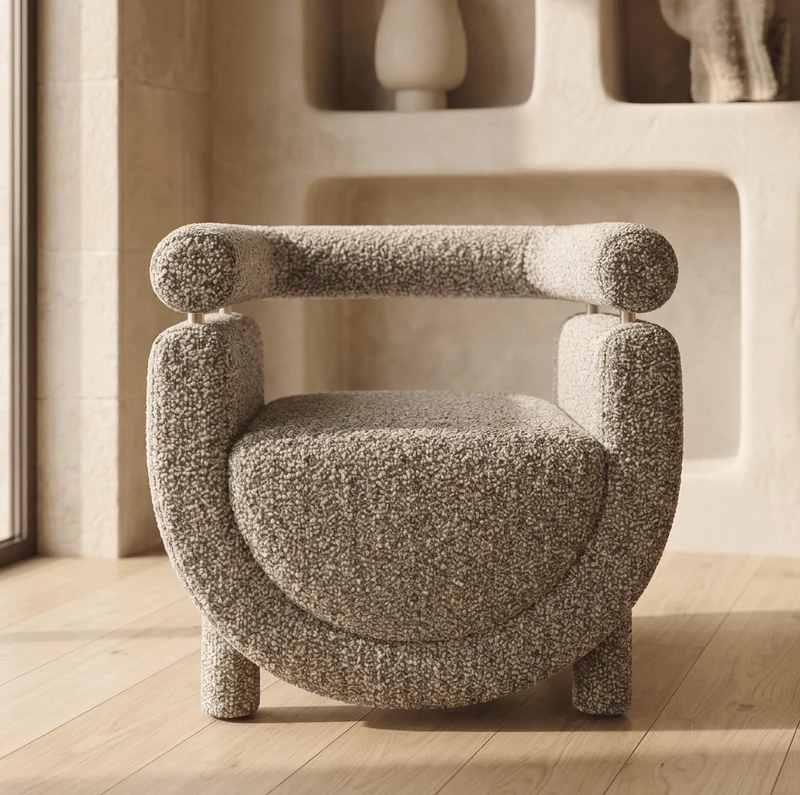 Fauteuil Kairo en bouclette