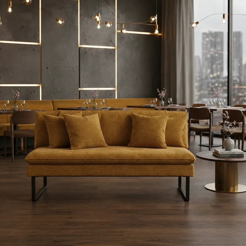 Banquette sur pied Como Ocre 180cm