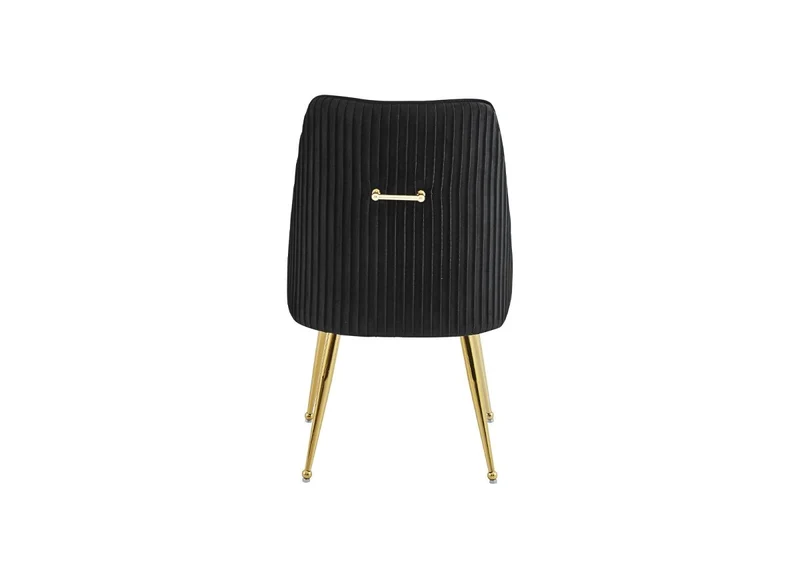 Lot de 2 chaises en velours noir pieds en métal doré DORY