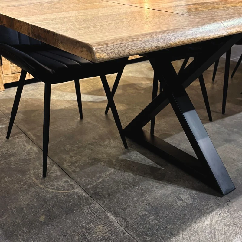 Table à dîner extensible manguier 1.5" bord naturel X