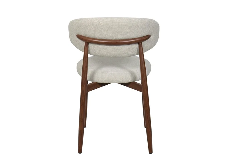 Lot de 2 chaises en tweed écru pieds en métal marron FLAVIA