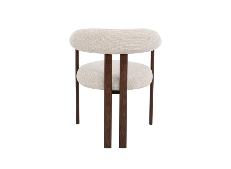 Lot de 2 chaises en tissu texturé écru pieds en métal marron ADRIANA