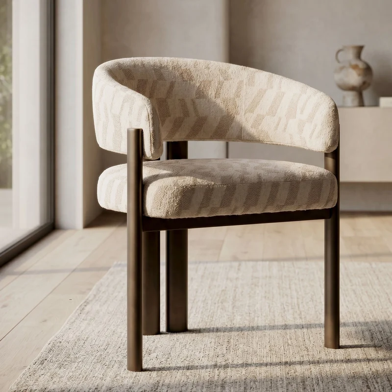 Chaise Ninon imprimé beige
