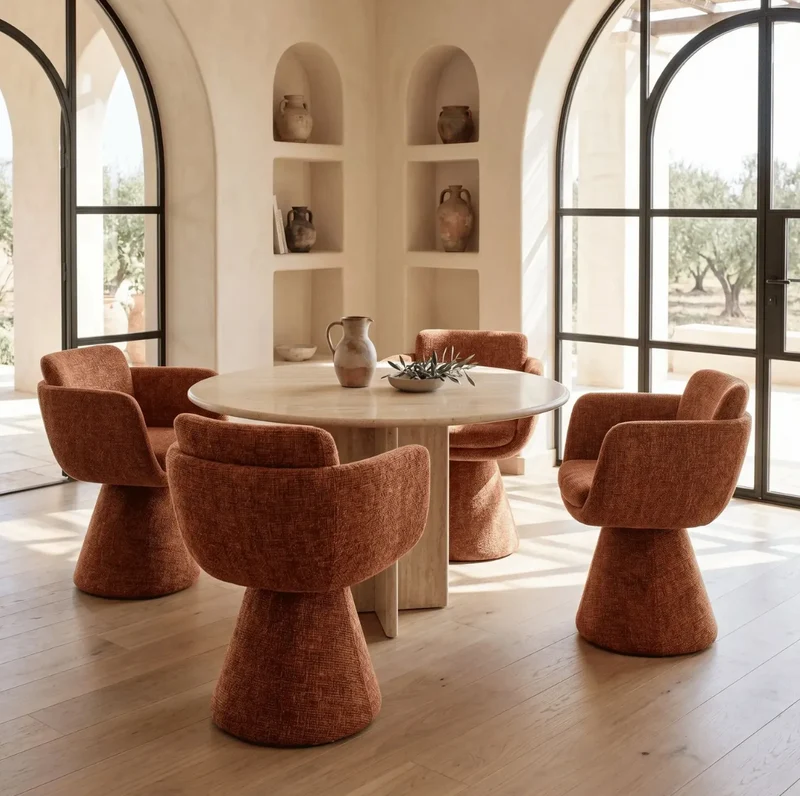 Fauteuil Pivotant Lexi Terre Cuite