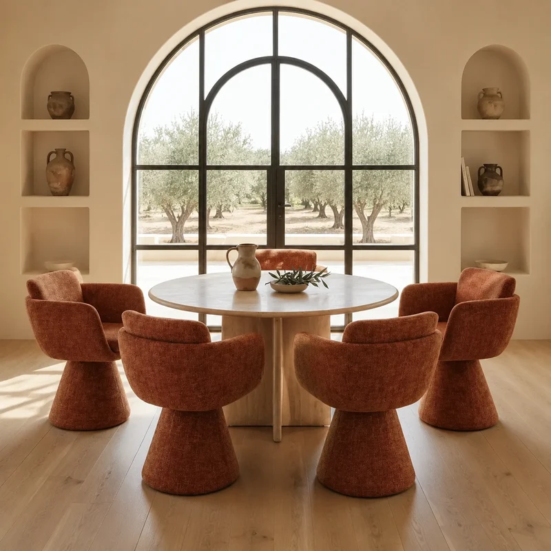 Fauteuil Pivotant Lexi Terre Cuite