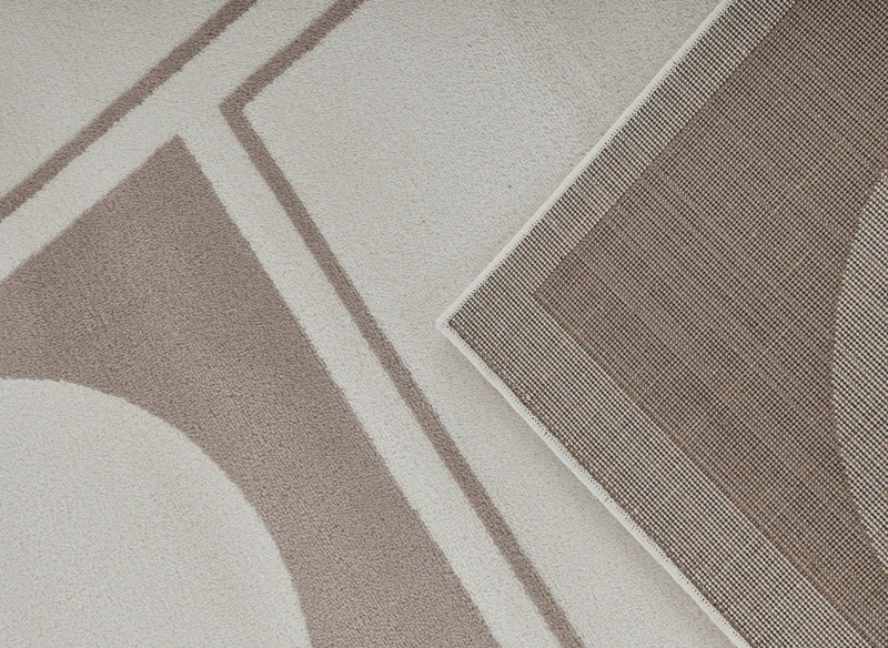 Tapis à formes géométriques beige et marron 200 x 290 cm SIENNA