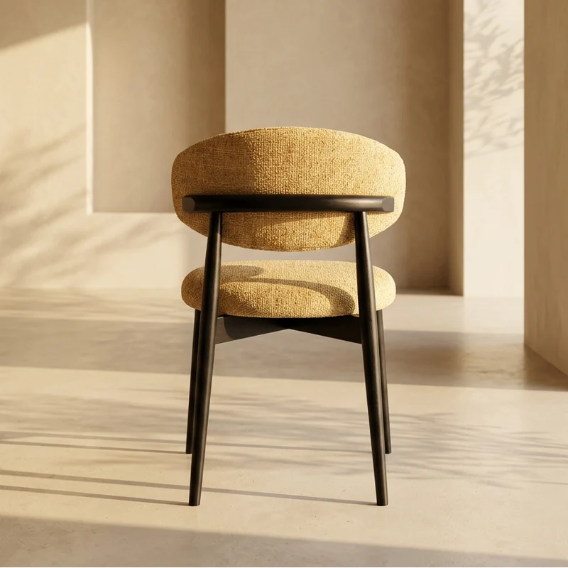 Chaise Jaspe Jaune et bois noir
