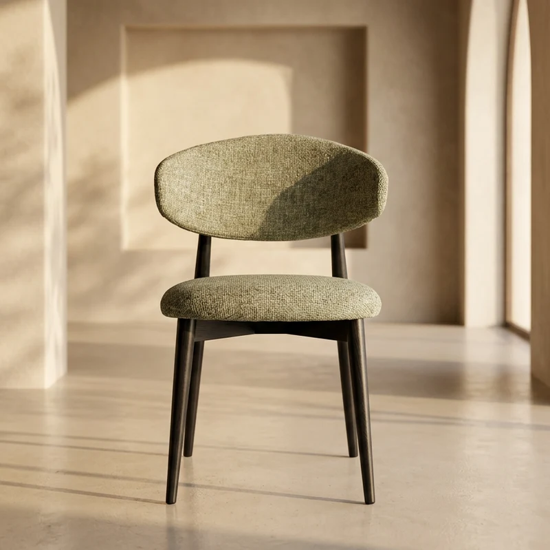 Chaise Jaspe Verte et Bois noir