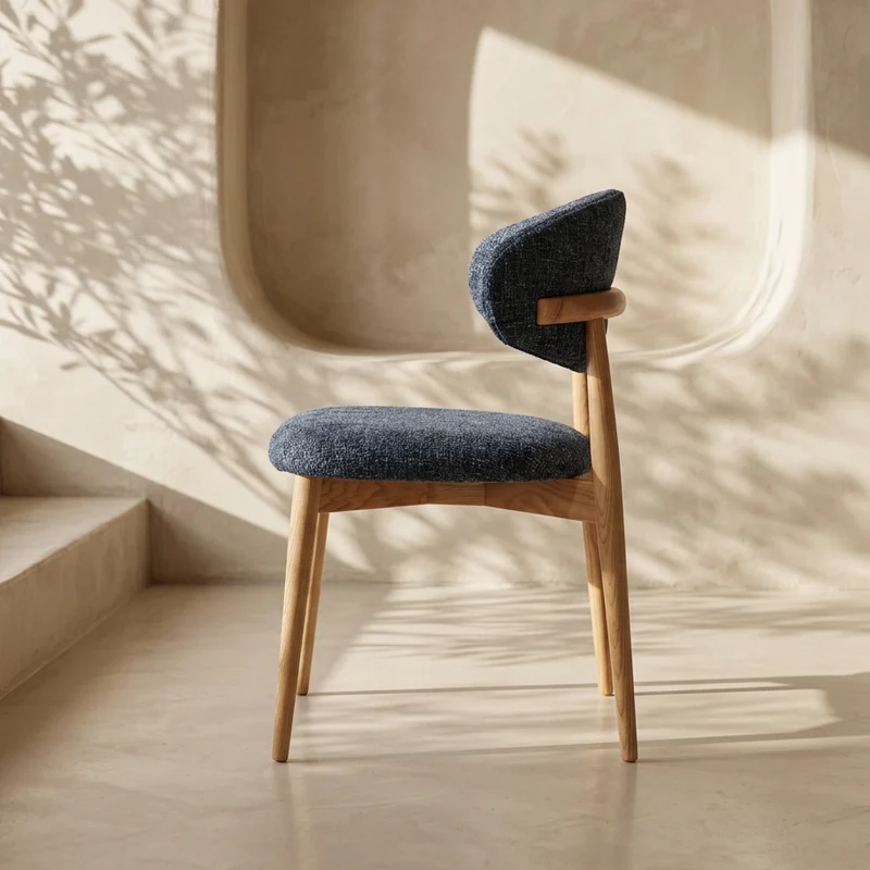 Chaise Jaspe Naturel et Bleu