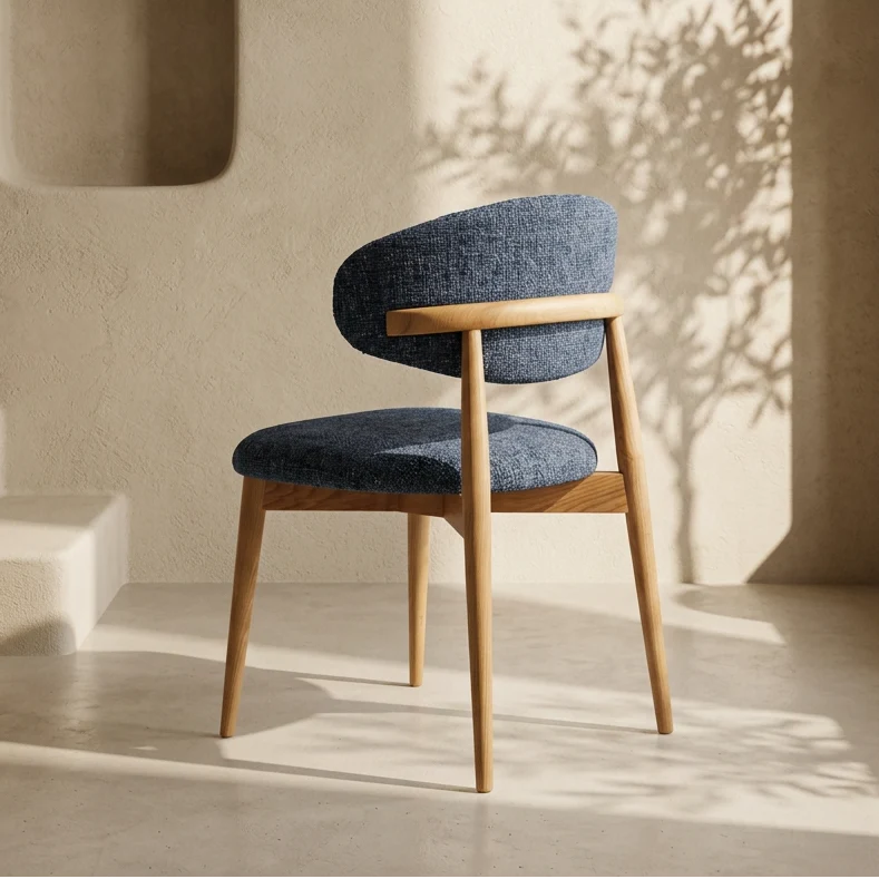 Chaise Jaspe Naturel et Bleu