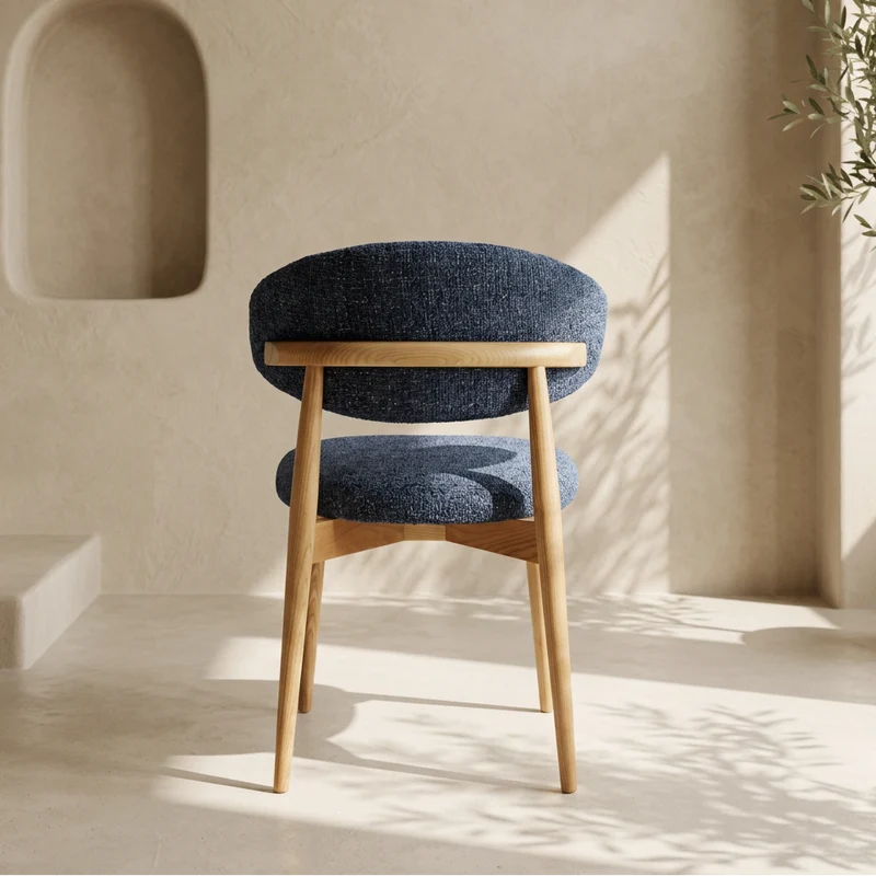 Chaise Jaspe Naturel et Bleu