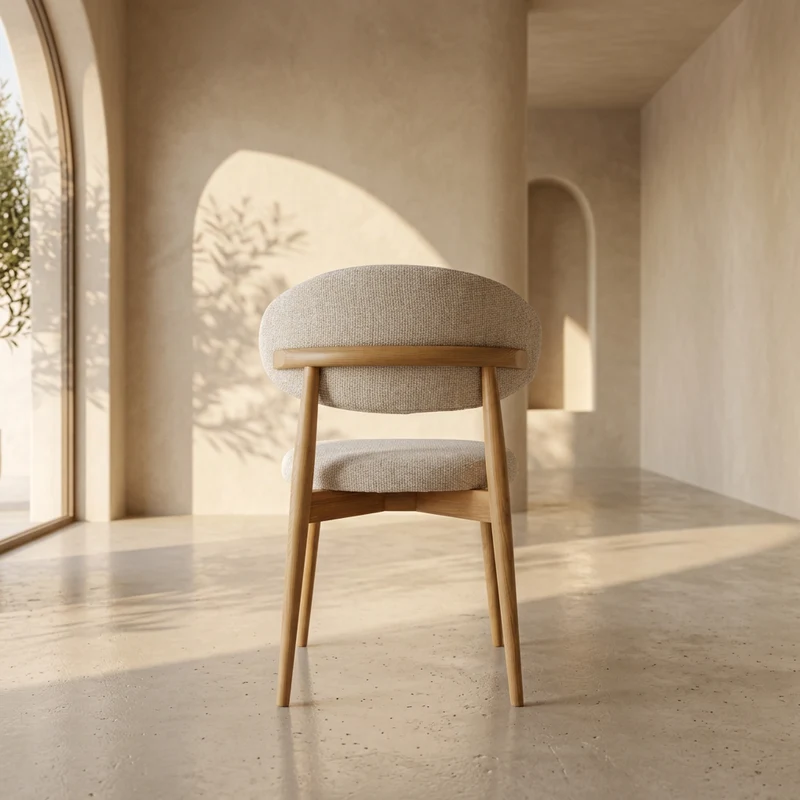 Chaise Jaspe Blanche et bois naturel
