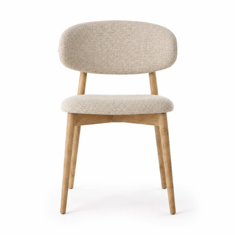 Chaise Jaspe Blanche et bois naturel