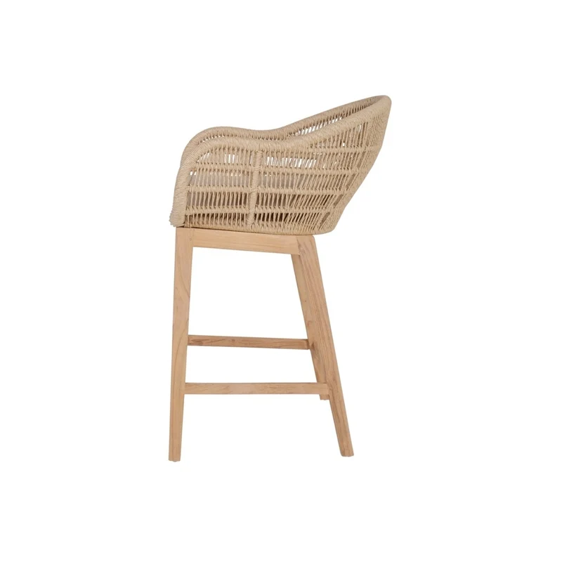 Tabouret en Teck Tressé