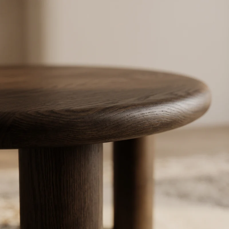Table basse ANA ronde en noyer – Ø 60 × H 50 cm