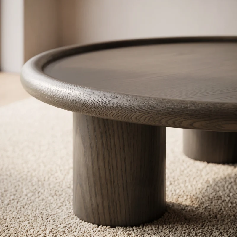 Table basse ANA ronde en noyer – Ø 110 cm