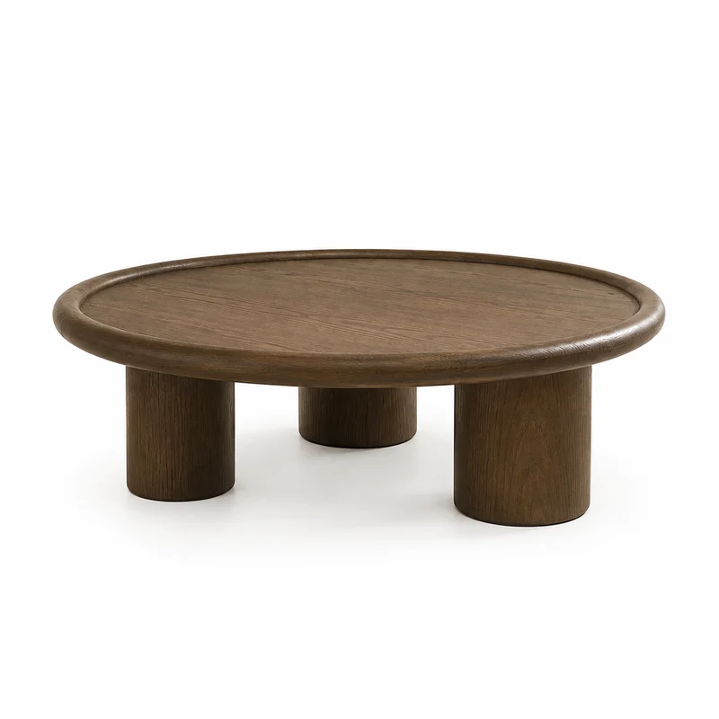 Table basse ANA ronde en noyer – Ø 110 cm
