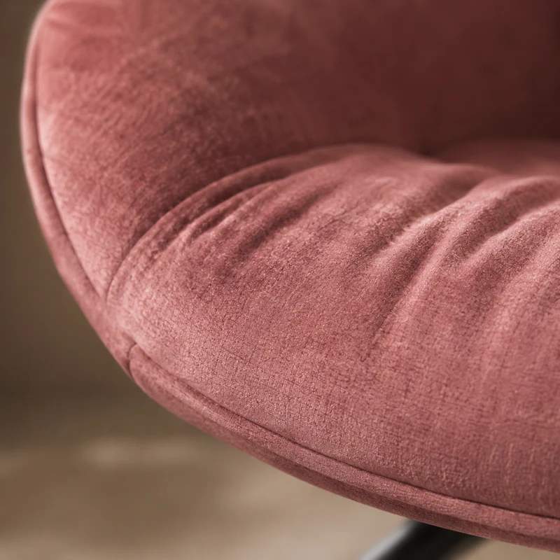 Chaise Velvet baquet pivotante rose