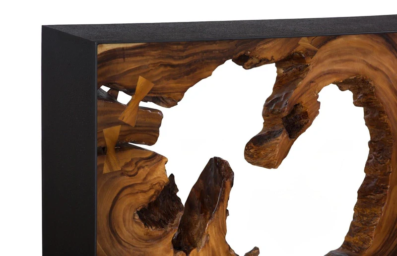 Console encadrée en bois naturel 32*48*12"