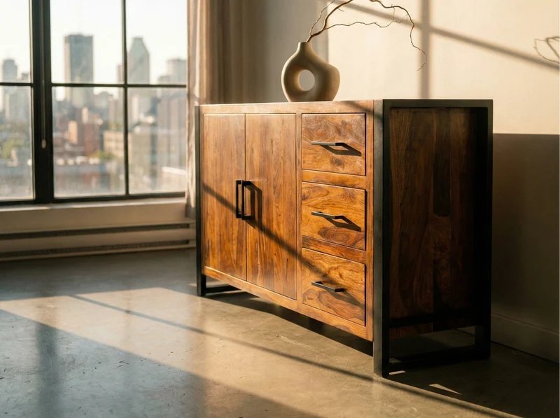 Buffet Loft 2 portes 3 tiroirs