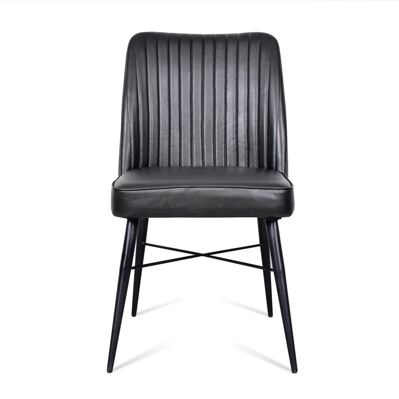 Chaise Kelya cuir noir